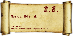 Mancz Bánk névjegykártya
